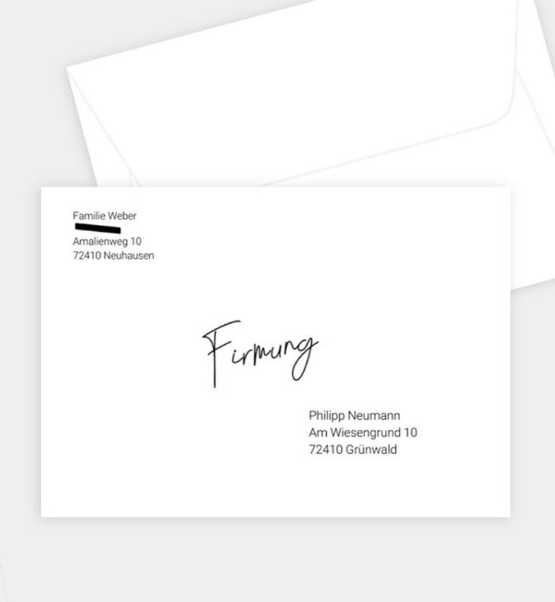 Briefumschlag Firmung Simple