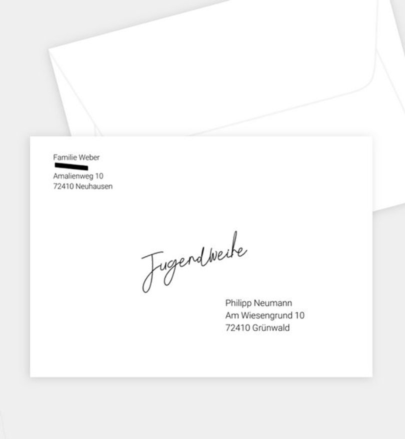 Briefumschlag Jugendweihe Simple