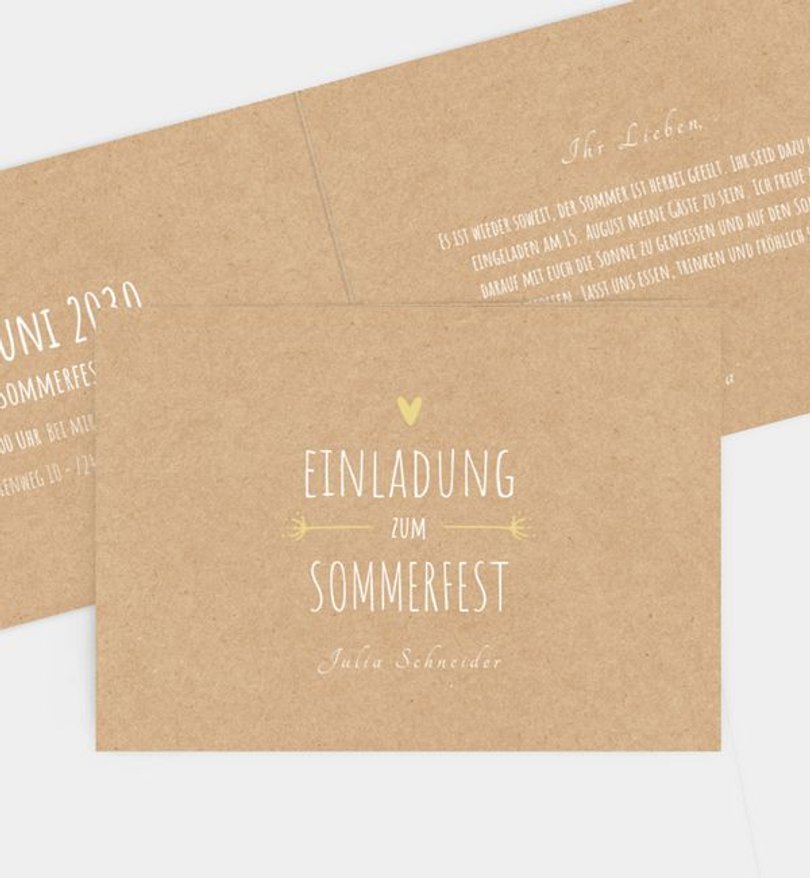 Einladungskarte Party Vintage Love · Crafty
