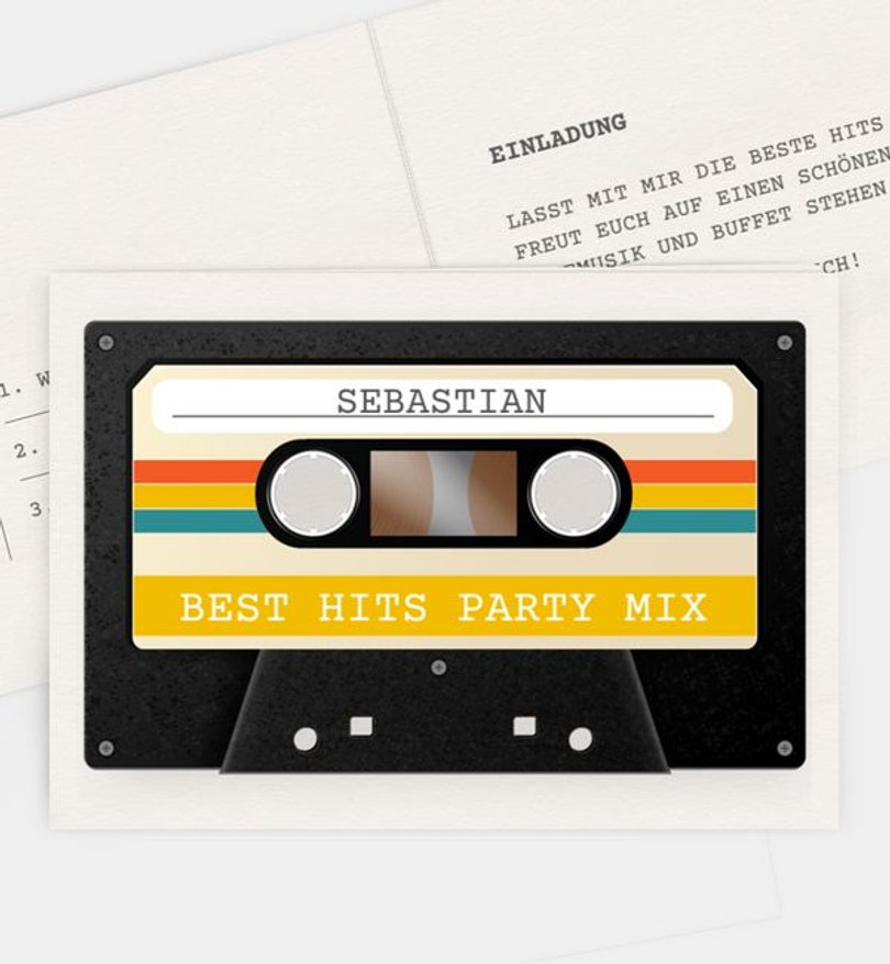 Einladungskarte Party Kassette