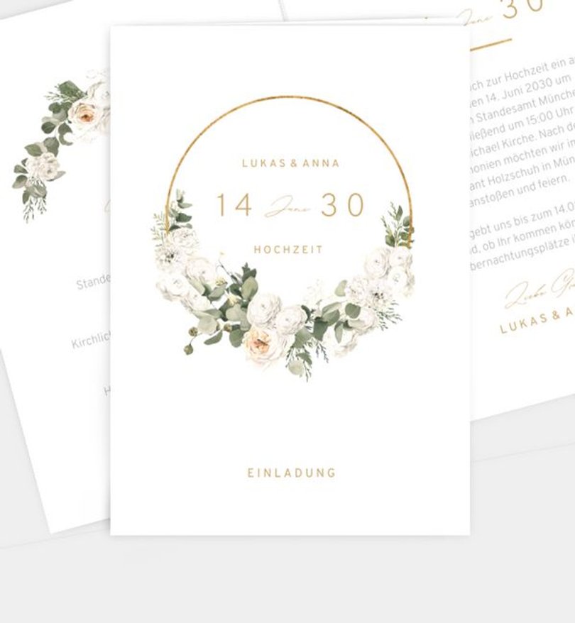 Einladungskarte Hochzeit Opulent Green