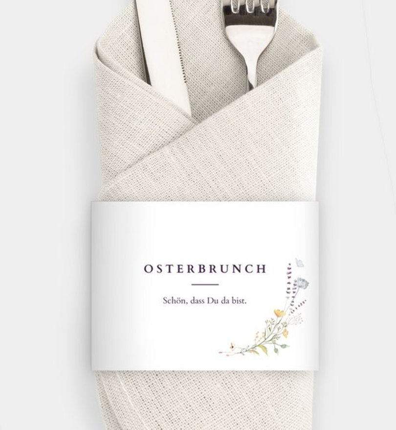 Besteck Servietten-Zubehör Ostern Blütengarten