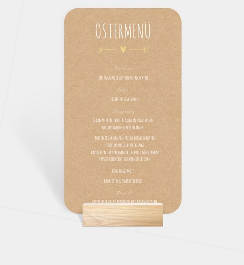 Menükarte Ostern Vintage Love · Crafty
