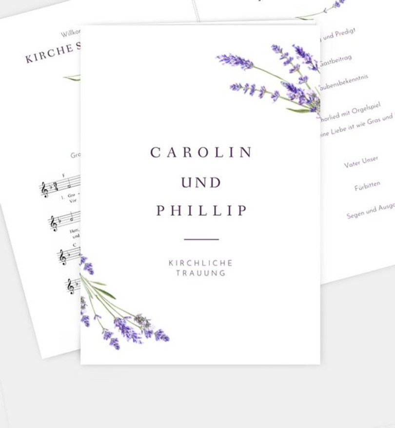 Kirchenheft Hochzeit Lavender