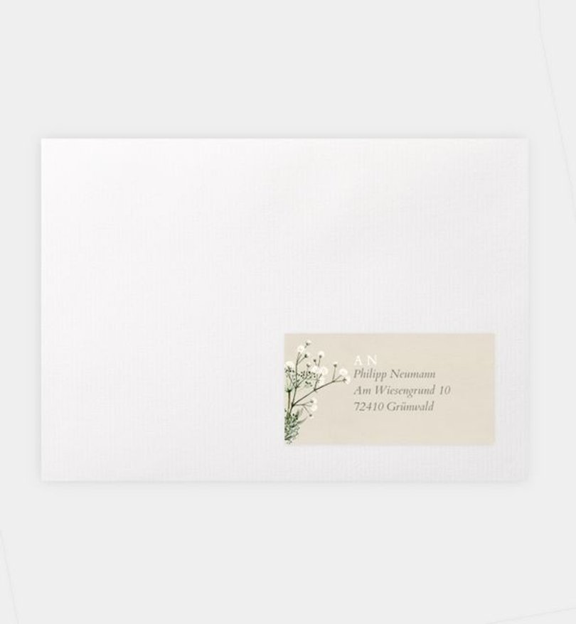 Empfängeraufkleber Hochzeit Zarter Ausdruck