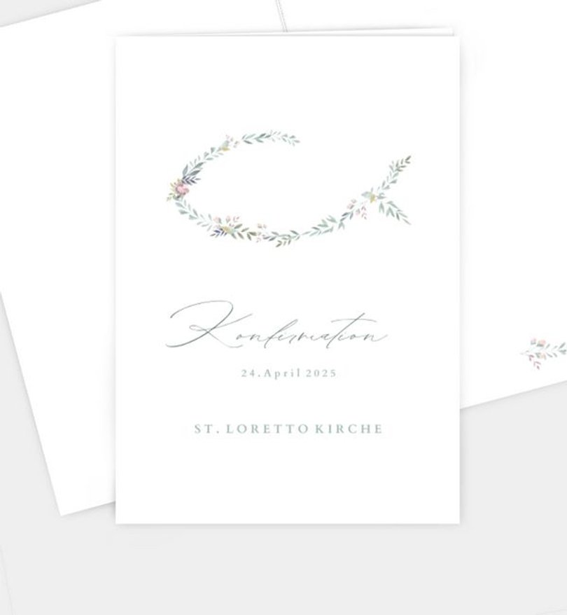 Kirchenheft Konfirmation Blumenzeichen