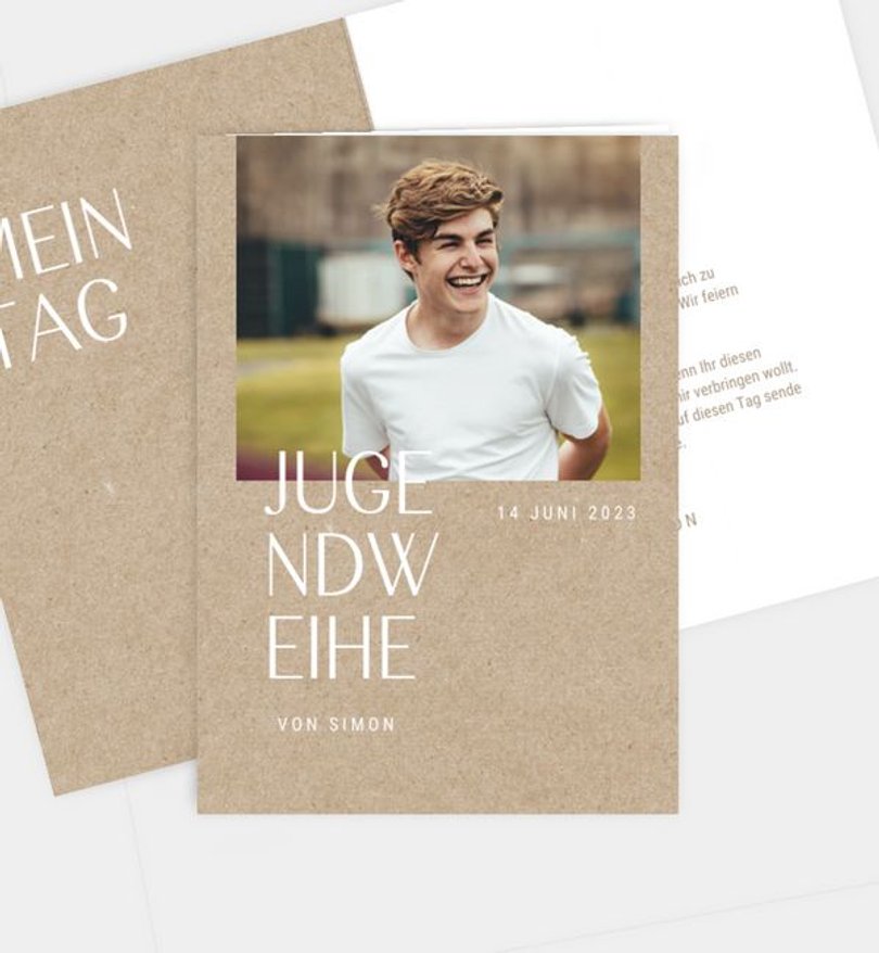 Einladungskarte Jugendweihe Clarity · Crafty
