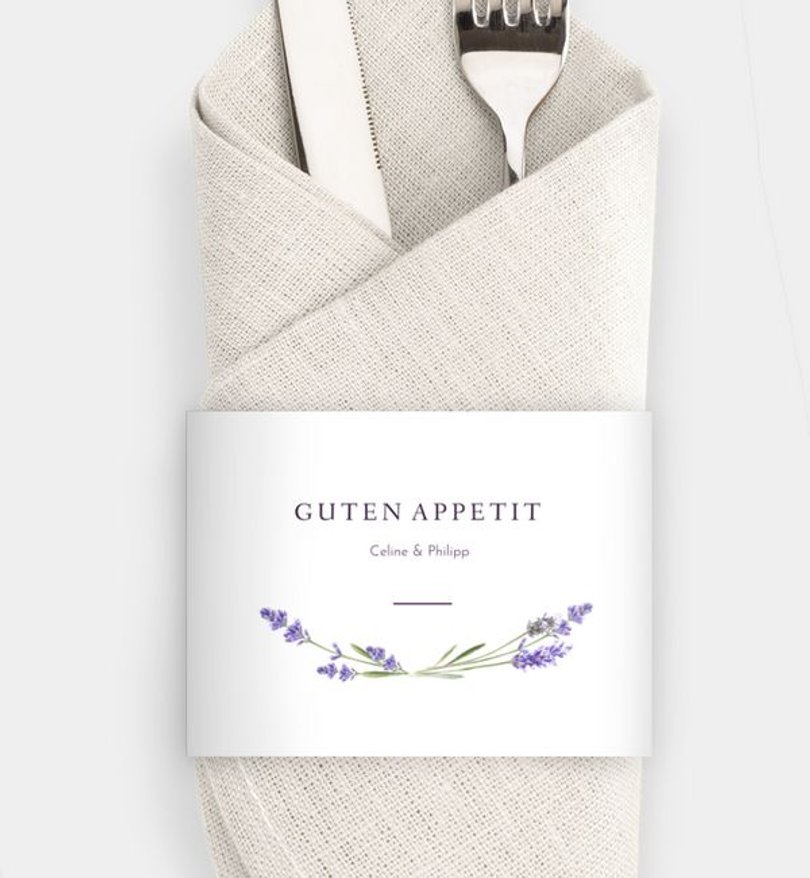 Besteck Servietten-Zubehör Hochzeit Lavender