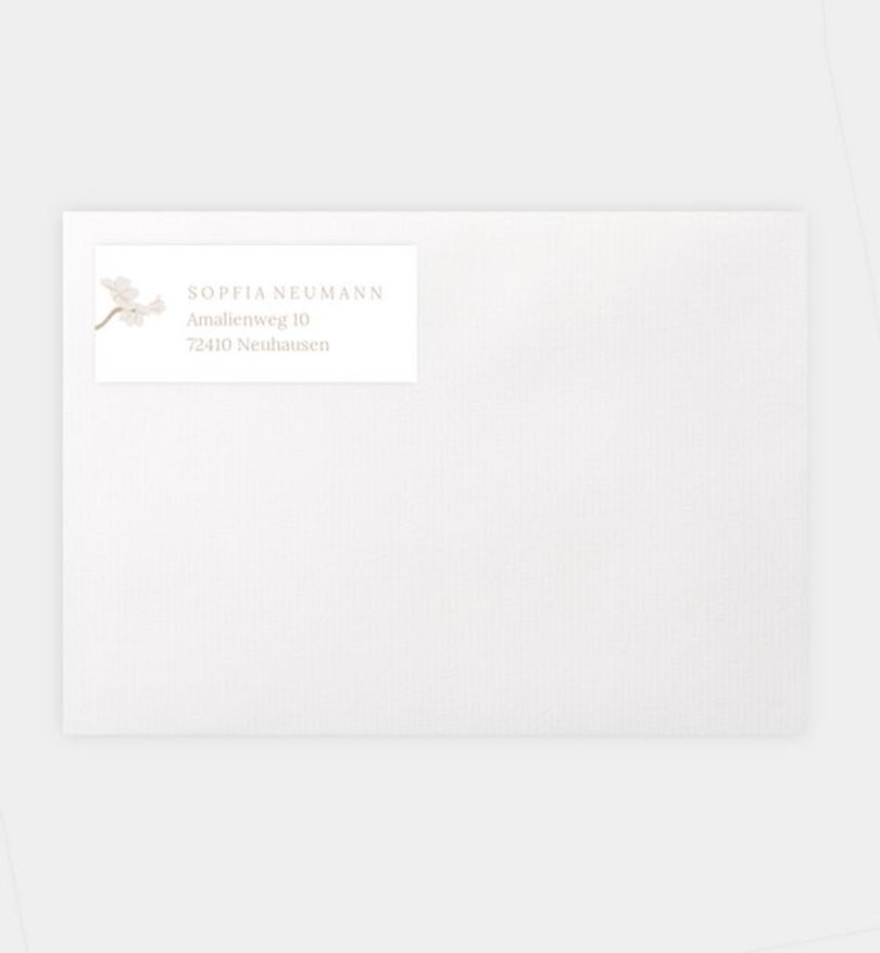 Absenderaufkleber Kommunion Kirschblüten