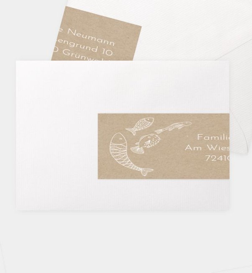 Adressaufkleber Firmung Fischschwarm · Vintage
