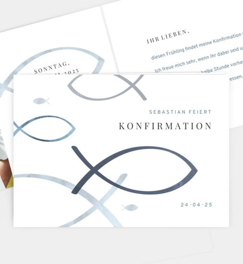 Einladungskarte Konfirmation Meereswelten