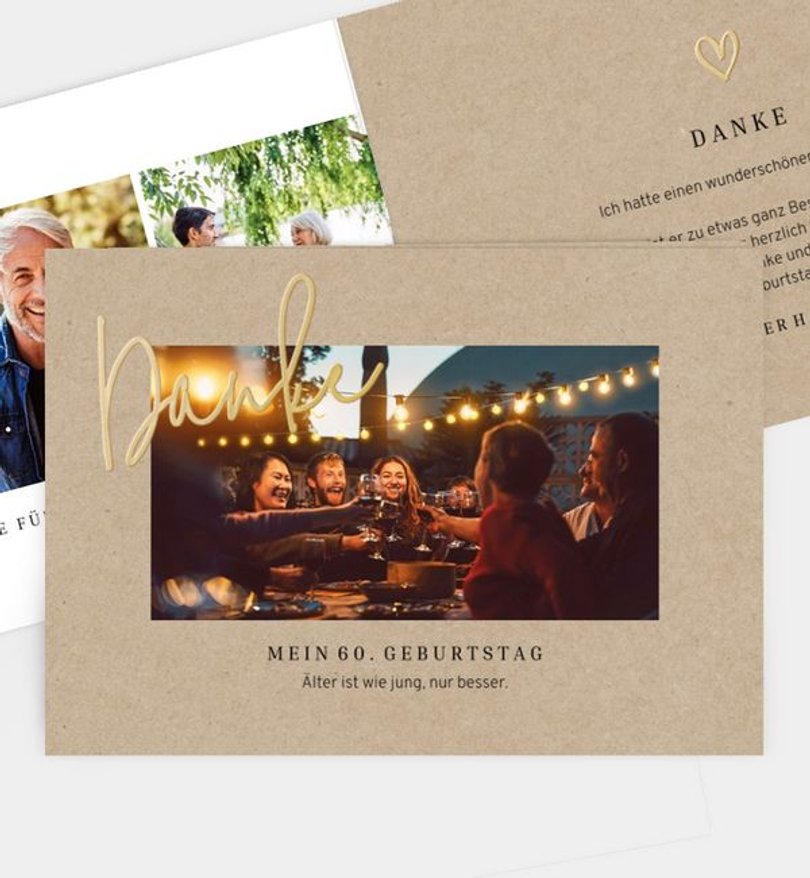 Dankeskarte Geburtstag Golden Moment