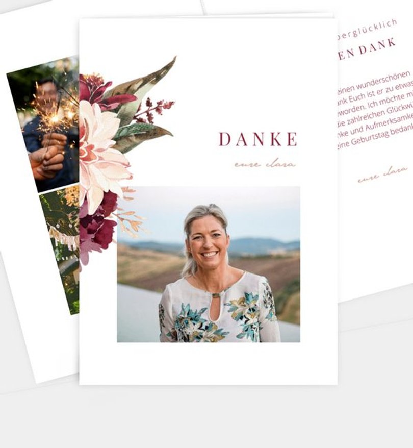 Dankeskarte Geburtstag Boho Party