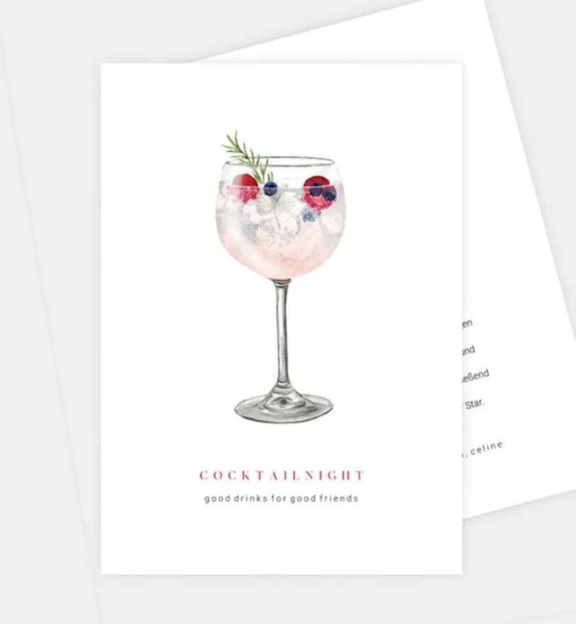 Einladungskarte Dinner Cocktailnight - Lillet