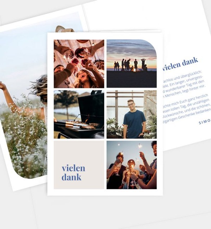 Dankeskarte Geburtstag Modern Type