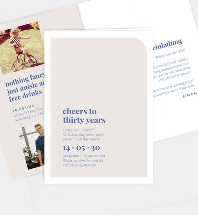 Einladungskarte Geburtstag Modern Type