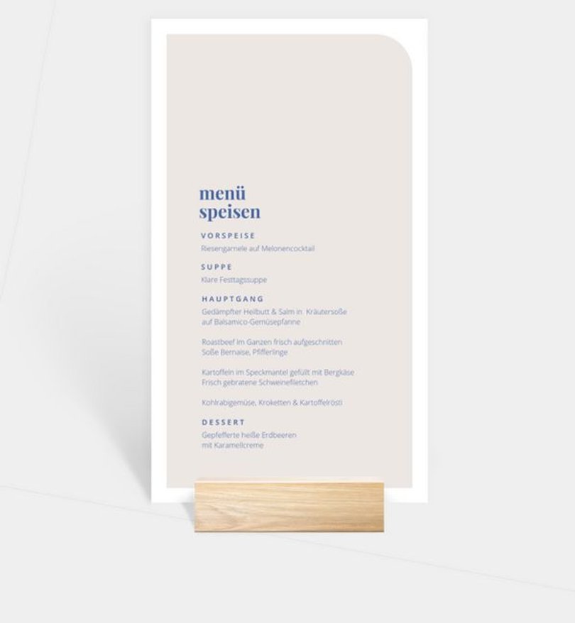 Menükarte Geburtstag Modern Type