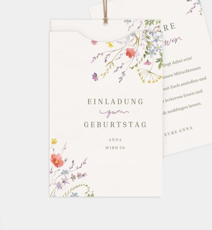 Einladungskarte Geburtstag Wildflowers