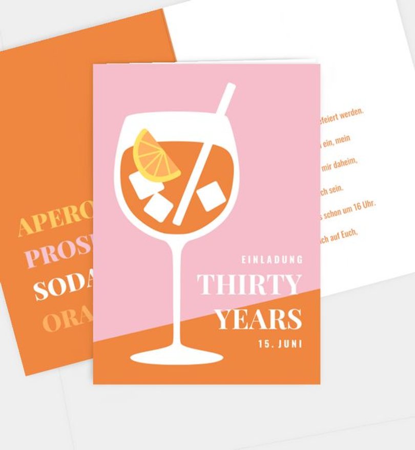 Einladungskarte Geburtstag Aperol Spritz