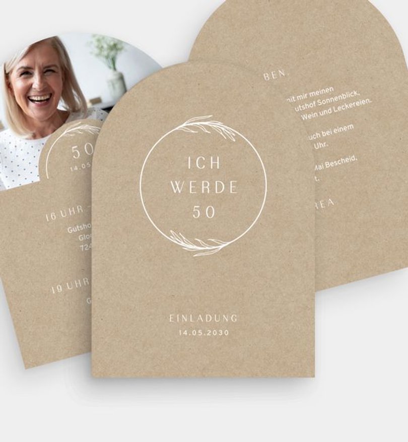 Einladungskarte Geburtstag Elegant Wreath