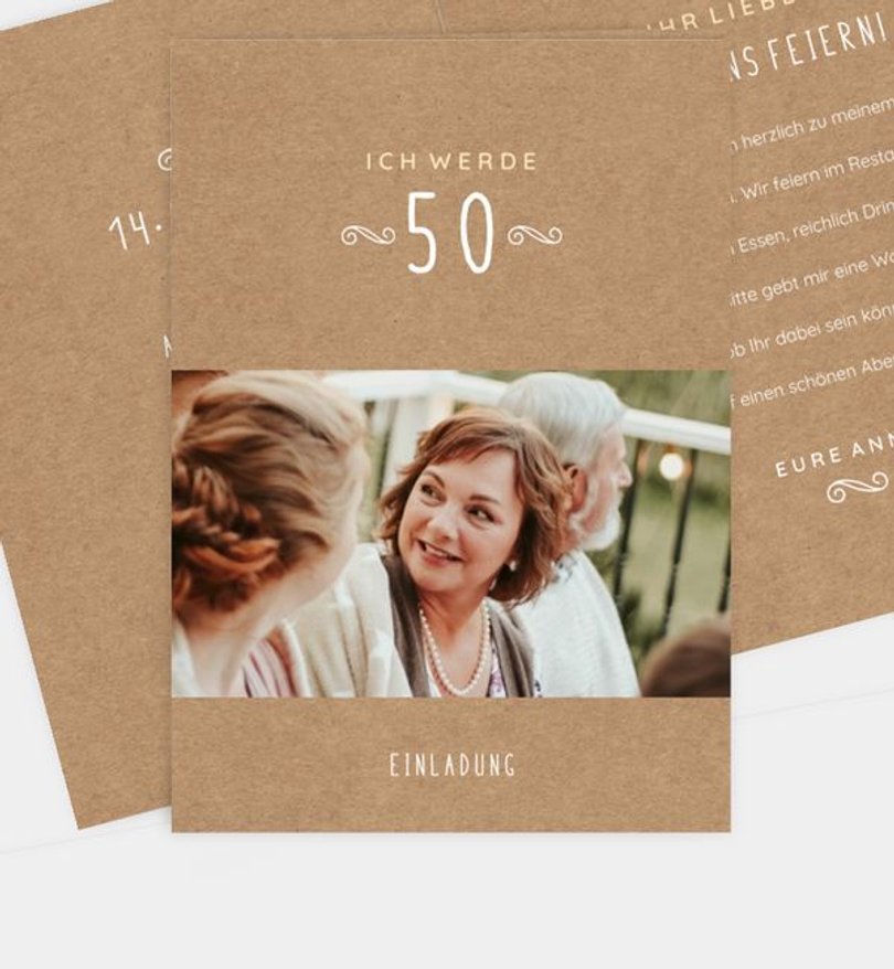 Einladungskarte Geburtstag Lovely Vintage