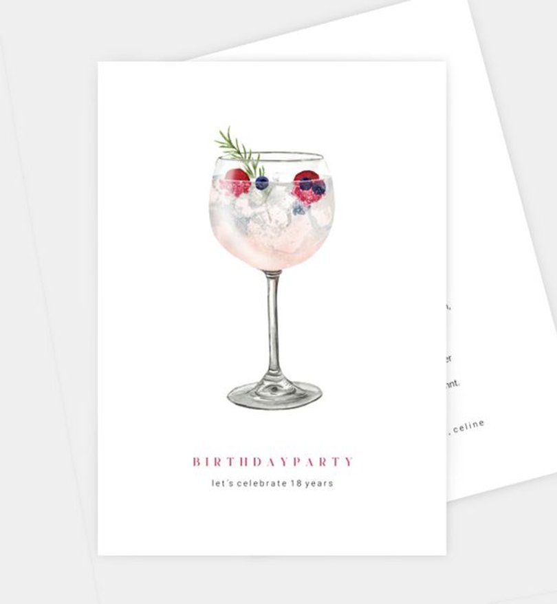 Einladungskarte Geburtstag Cocktailparty - Lillet
