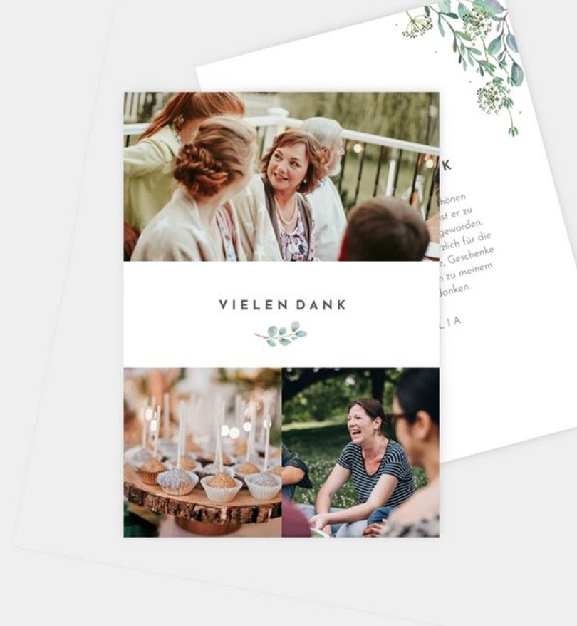Dankeskarte Geburtstag Green Love