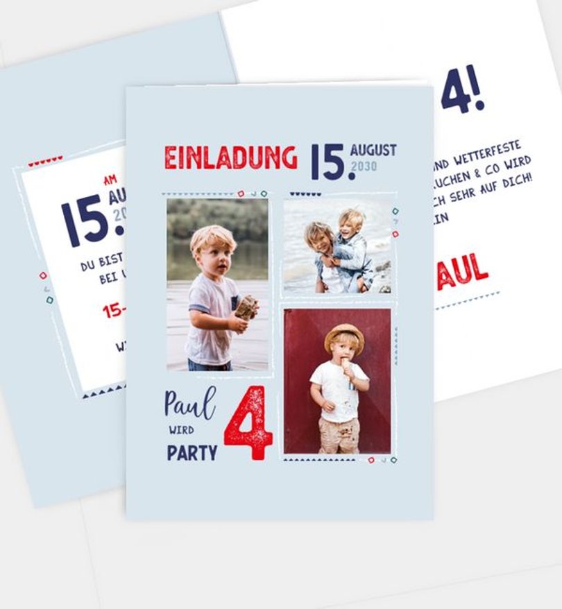 Einladungskarte Kindergeburtstag Kids Collage
