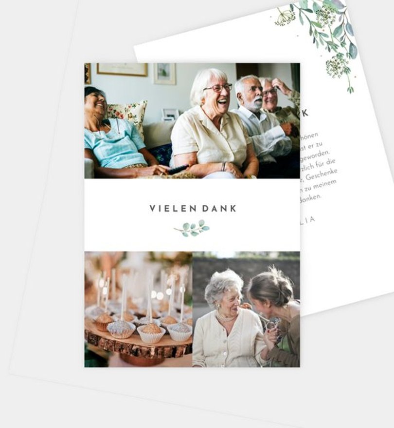 Dankeskarte Geburtstag Green Love
