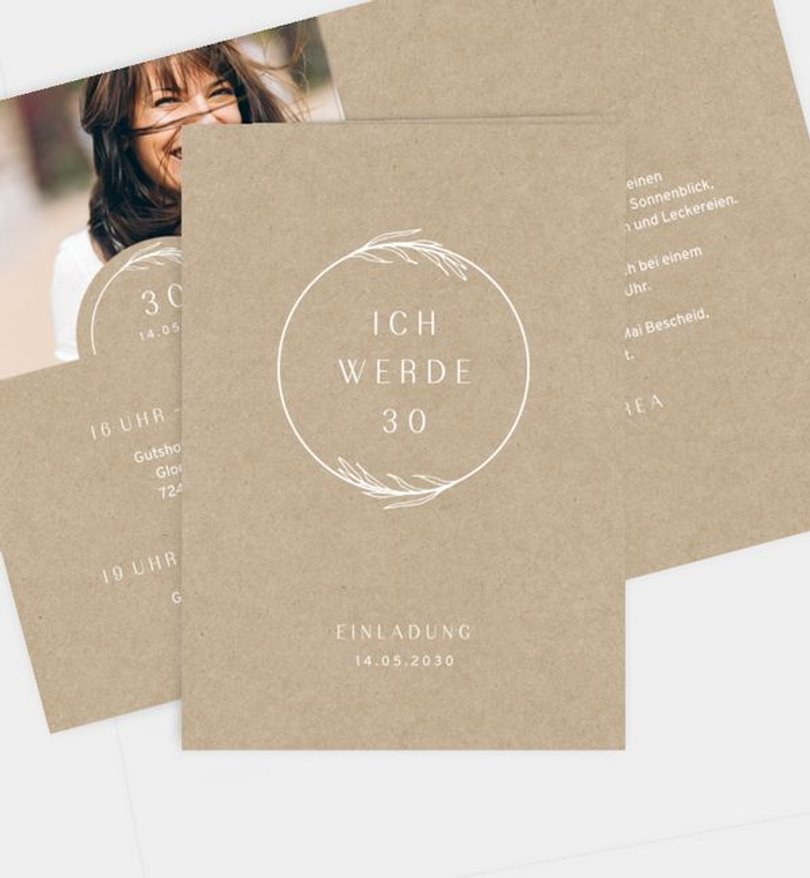 Einladungskarte Geburtstag Elegant Wreath