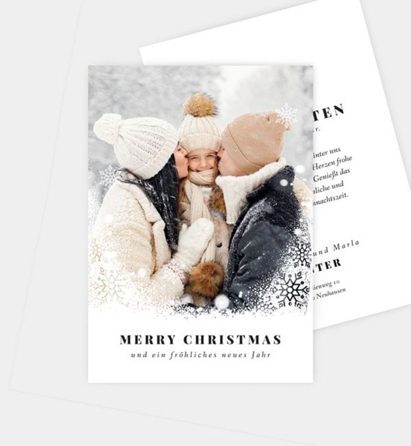Weihnachtskarte Weihnachten/Privat Schneegestöber