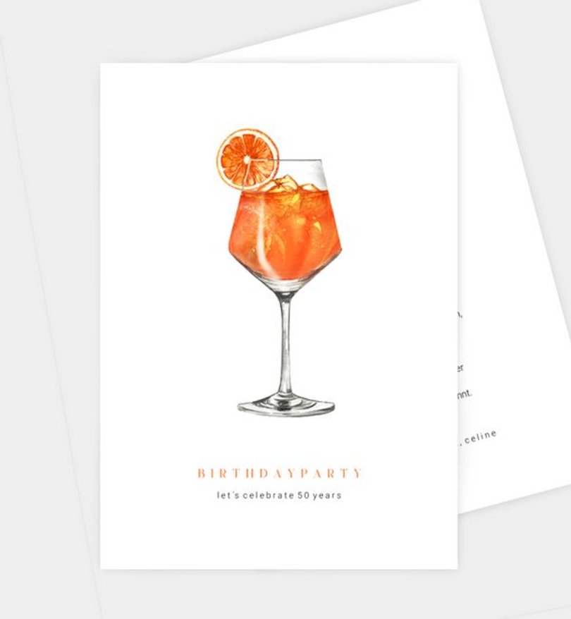 Einladungskarte Geburtstag Cocktailparty