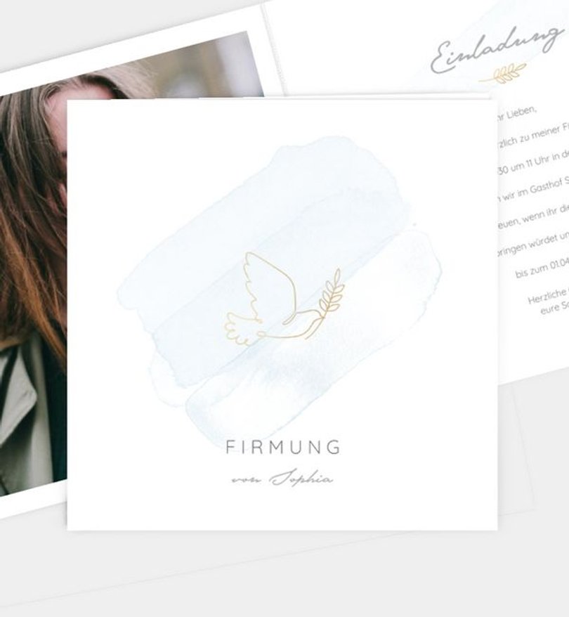 Einladungskarte Firmung Soft Dove