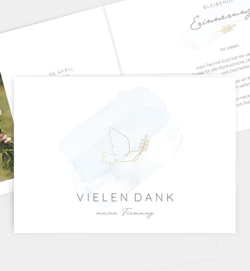 Dankeskarte Firmung Soft Dove