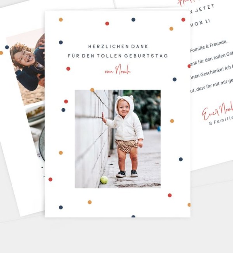Dankeskarte Kindergeburtstag Little Confetti