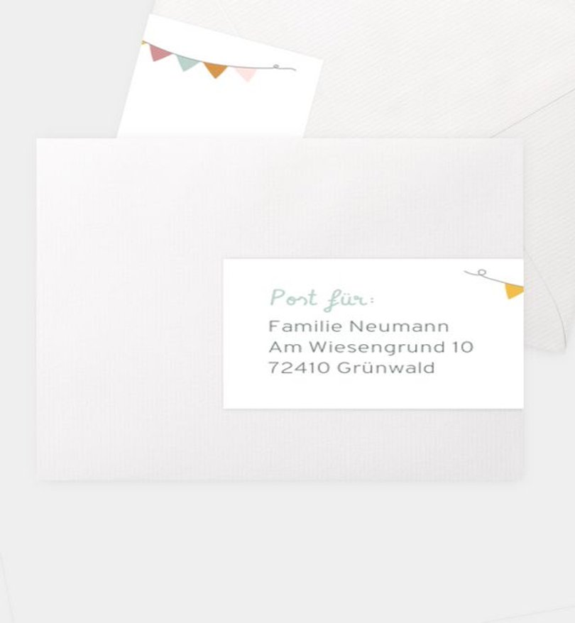 Adressaufkleber Kindergeburtstag Girlande