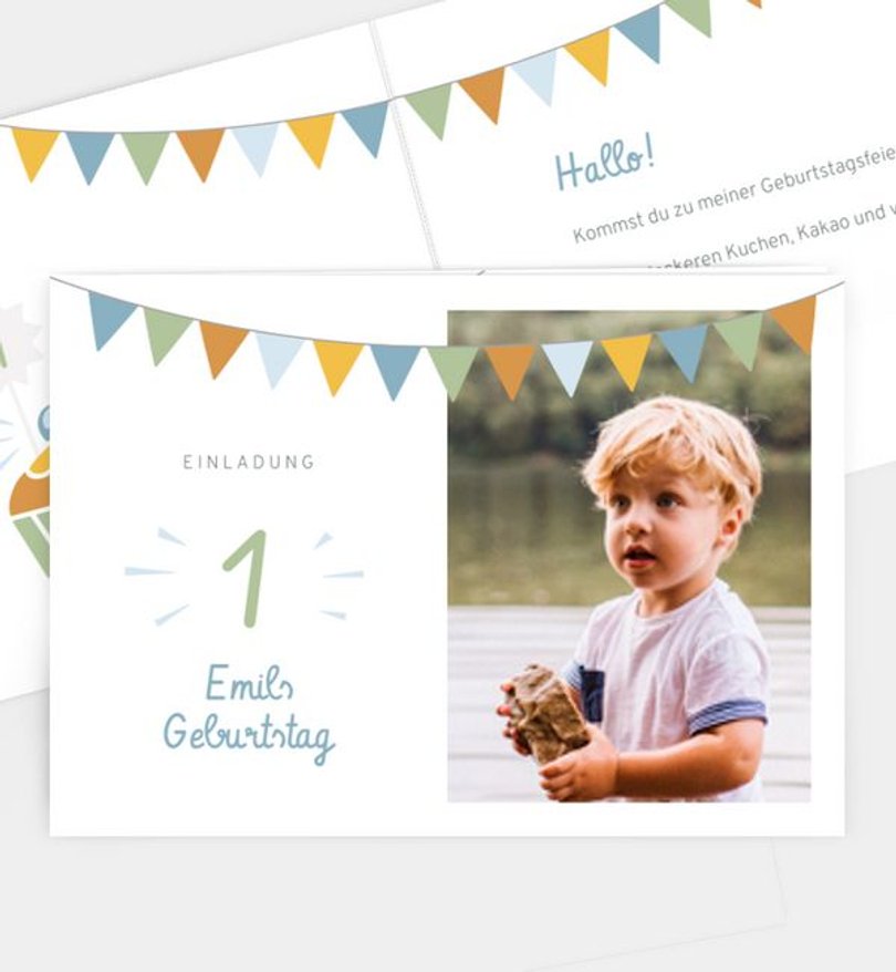 Einladungskarte Kindergeburtstag Girlande