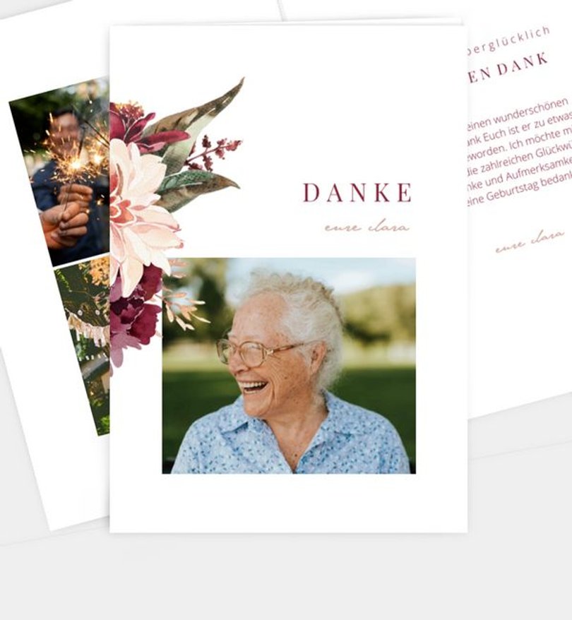 Dankeskarte Geburtstag Boho Party