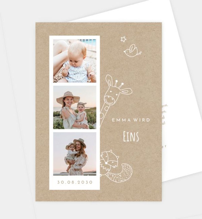 Einladungskarte Kindergeburtstag Little Animals