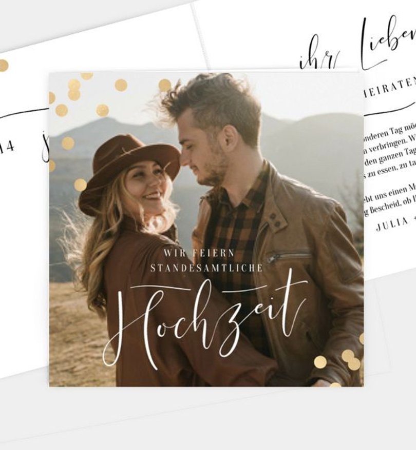 Einladung Standesamt Hochzeit Confetti Love