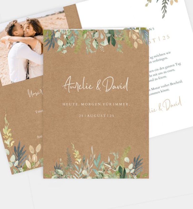Einladung Standesamt Hochzeit Wiesenbouquet