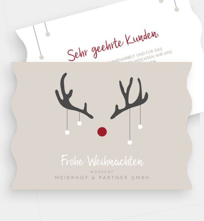 Weihnachtskarte Weihnachten geschäftlich Rudolf