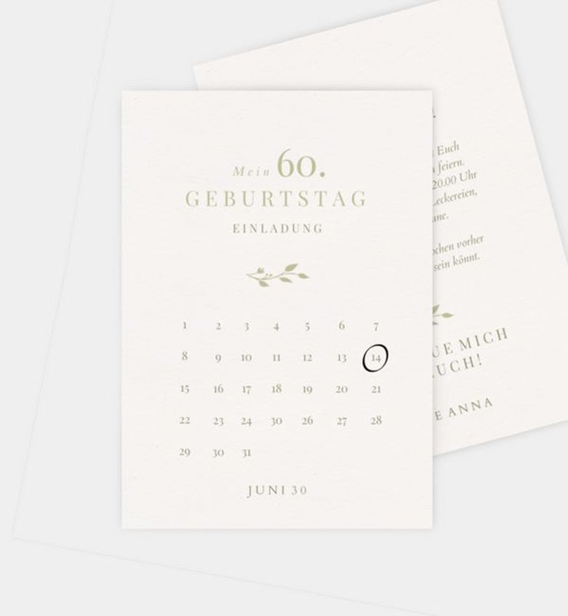 Einladungskarte Geburtstag Zarter Zweig