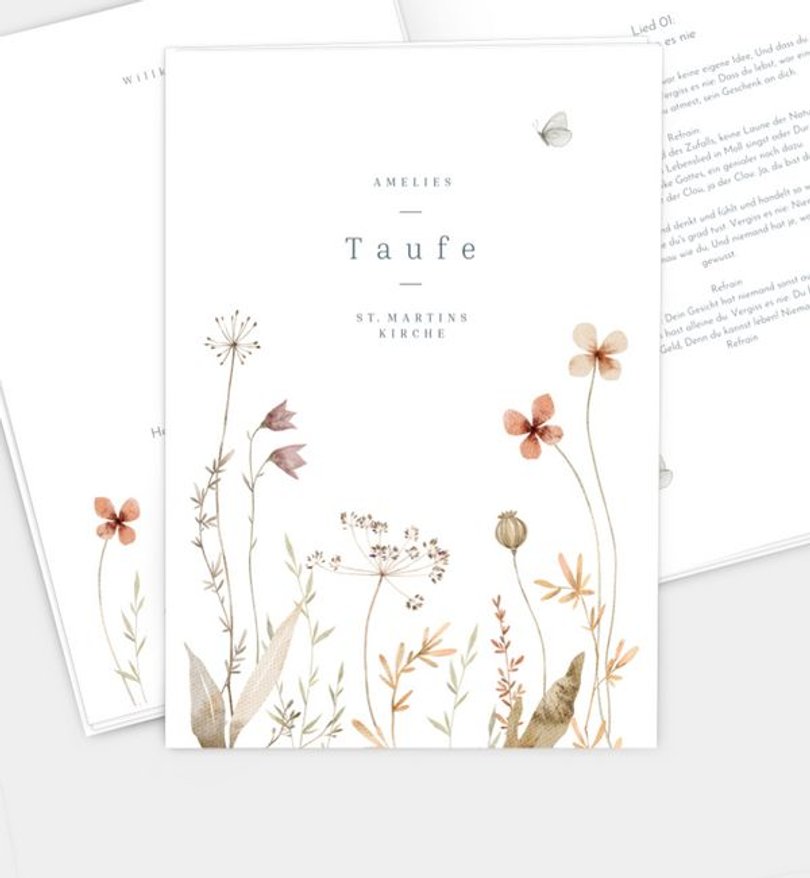 Kirchenheft Taufe Flower Meadow