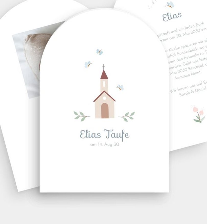 Einladungskarte Taufe Holy Church
