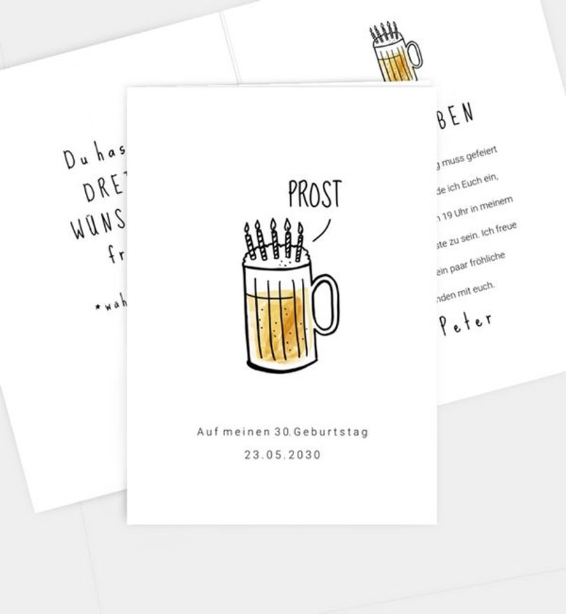 Einladungskarte Geburtstag Prost