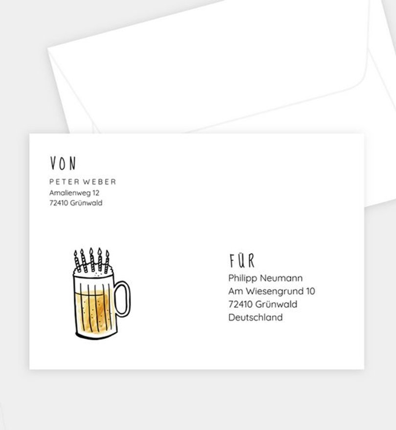 Briefumschlag Geburtstag Prost