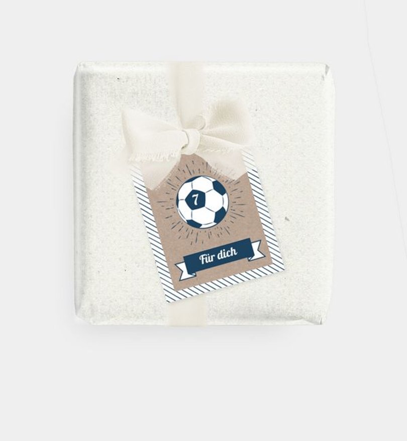 Geschenkanhänger Einschulung Fussball · Vintage