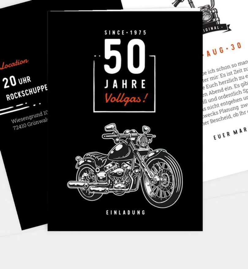 Einladungskarte Geburtstag Born to Ride