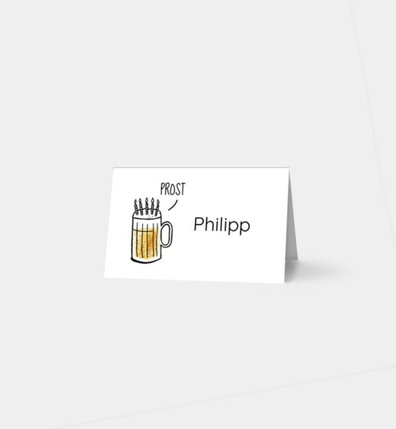 Tischkarte Geburtstag Prost